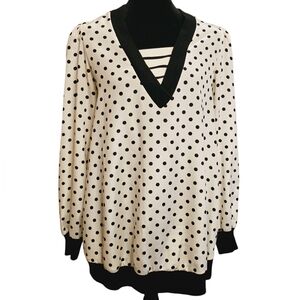 Vintage Black & White Polka Dot Blouse